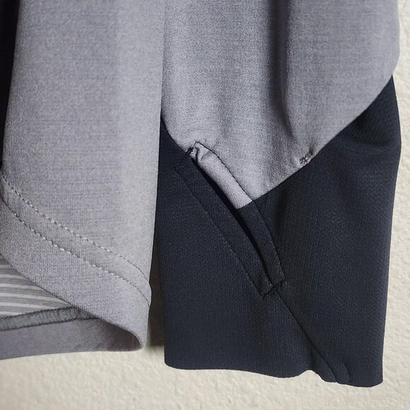 On Running Weather Shirt Womens Medium Gray Black Cowl Neck Zip Pocket Pullover - Picture 4 of 11